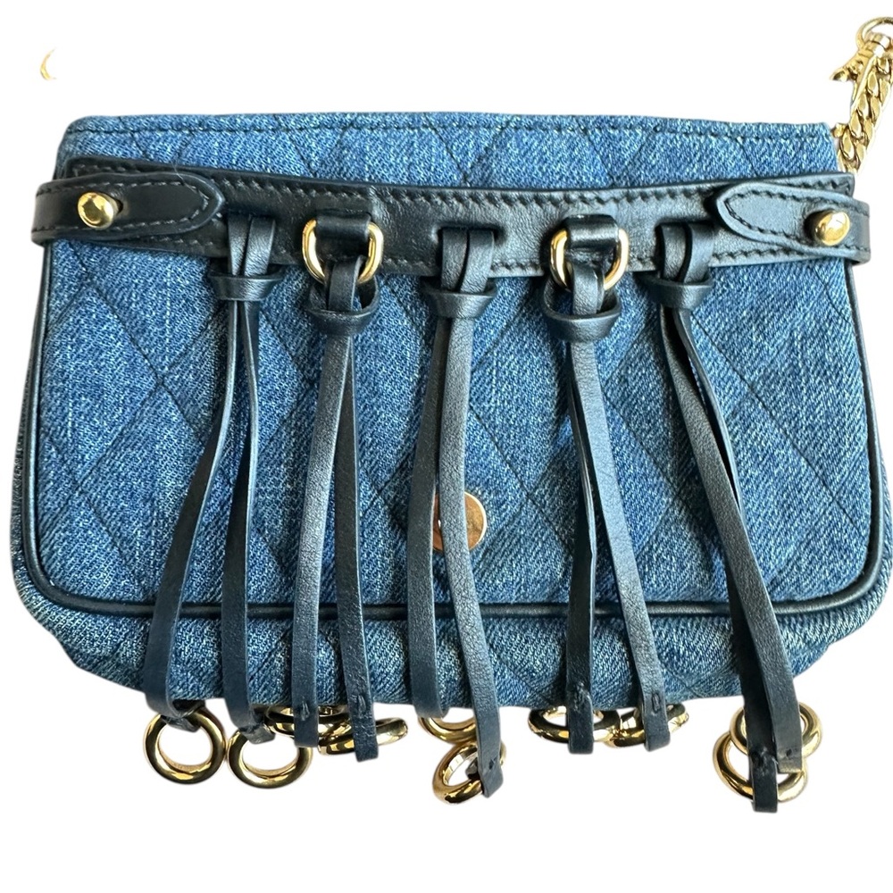 PRADA  Denim Corsaire Waist / Crossbody Bag 2017 Collection RARE Authentic- Dust - Picture 3 of 16